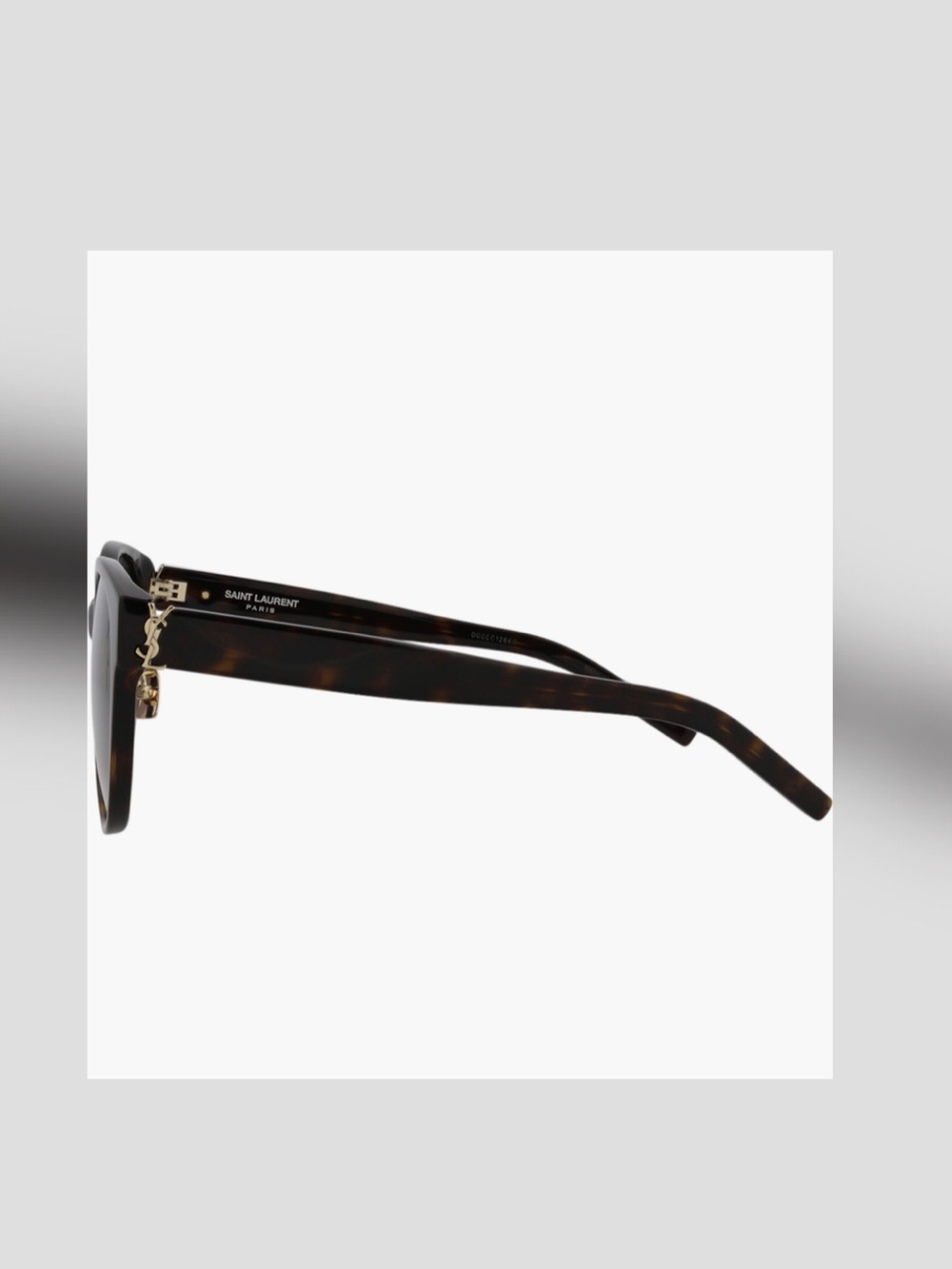 Saint Laurent 57mm Tortoiseshell Round Gradient Sunglasses with Gold Accent - Picture 4 of 4